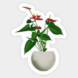 Red Anthurium Sticker